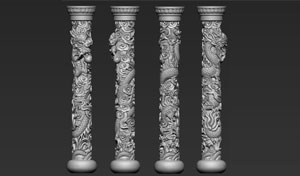 石雕龙柱高清三维模型（二）